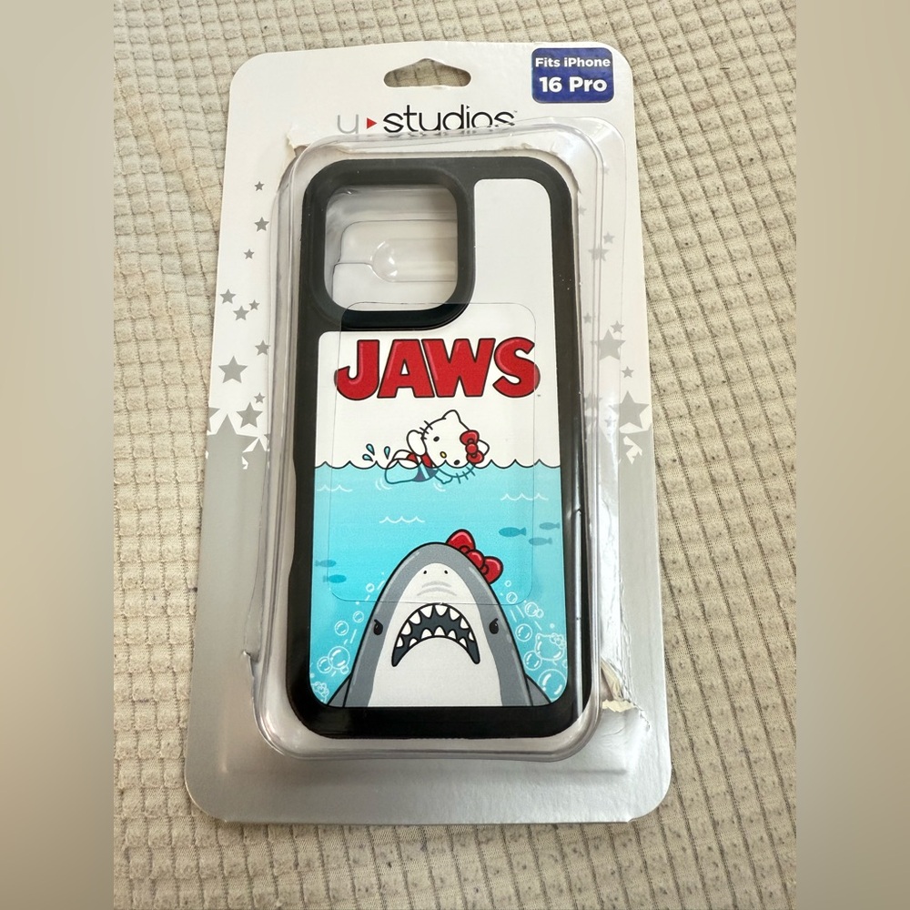 Universal Hello Kitty x JAWS collab iPhone 16 Pro Case - Black, White, and Red